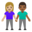 Эмодзи 👩🏼‍🤝‍👨🏾 Google