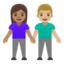 Эмодзи 👩🏽‍🤝‍👨🏼 Google