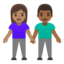 Эмодзи 👩🏽‍🤝‍👨🏾 Google