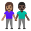 Эмодзи 👩🏽‍🤝‍👨🏿 Google