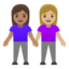 Эмодзи 👩🏽‍🤝‍👩🏼 Google