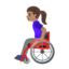 Эмодзи 👩🏽‍🦽 Google