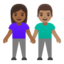Эмодзи 👩🏾‍🤝‍👨🏽 Google