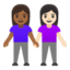 Эмодзи 👩🏾‍🤝‍👩🏻 Google