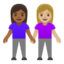 Эмодзи 👩🏾‍🤝‍👩🏼 Google