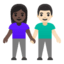 Эмодзи 👩🏿‍🤝‍👨🏻 Google