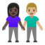 Эмодзи 👩🏿‍🤝‍👨🏼 Google