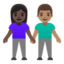 Эмодзи 👩🏿‍🤝‍👨🏽 Google