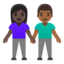 Эмодзи 👩🏿‍🤝‍👨🏾 Google
