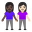 Эмодзи 👩🏿‍🤝‍👩🏻 Google