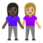 Эмодзи 👩🏿‍🤝‍👩🏼 Google