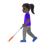 Эмодзи 👩🏿‍🦯 Google