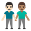 Эмодзи 👨🏻‍🤝‍👨🏽 Google