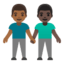 Эмодзи 👨🏾‍🤝‍👨🏿 Google