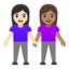 Эмодзи 👩🏻‍🤝‍👩🏽 Google