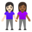Эмодзи 👩🏻‍🤝‍👩🏾 Google