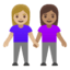 Эмодзи 👩🏼‍🤝‍👩🏽 Google