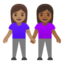 Эмодзи 👩🏽‍🤝‍👩🏾 Google
