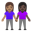 Эмодзи 👩🏽‍🤝‍👩🏿 Google