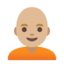 Эмодзи 🧑🏼‍🦲 Google