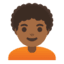 Эмодзи 🧑🏾‍🦱 Google