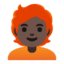 Эмодзи 🧑🏿‍🦰 Google