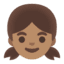 Эмодзи 👧🏽 Google
