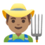 Эмодзи 👨🏽‍🌾 Google