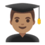 Эмодзи 👨🏽‍🎓 Google