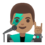 Эмодзи 👨🏽‍🎤 Google