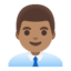 Эмодзи 👨🏽‍💼 Google