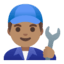 Эмодзи 👨🏽‍🔧 Google