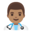 Эмодзи 👨🏽‍⚕️ Google