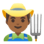 Эмодзи 👨🏾‍🌾 Google