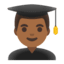 Эмодзи 👨🏾‍🎓 Google