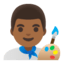 Эмодзи 👨🏾‍🎨 Google