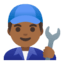 Эмодзи 👨🏾‍🔧 Google