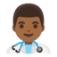Эмодзи 👨🏾‍⚕️ Google