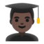 Эмодзи 👨🏿‍🎓 Google