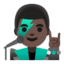 Эмодзи 👨🏿‍🎤 Google