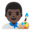 Эмодзи 👨🏿‍🎨 Google