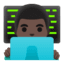 Эмодзи 👨🏿‍💻 Google