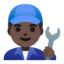 Эмодзи 👨🏿‍🔧 Google