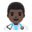 Эмодзи 👨🏿‍⚕️ Google