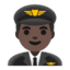Эмодзи 👨🏿‍✈️ Google