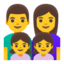Эмодзи 👨‍👩‍👧‍👧 Google