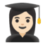 Эмодзи 👩🏻‍🎓 Google