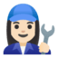 Эмодзи 👩🏻‍🔧 Google