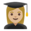 Эмодзи 👩🏼‍🎓 Google
