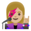 Эмодзи 👩🏼‍🎤 Google